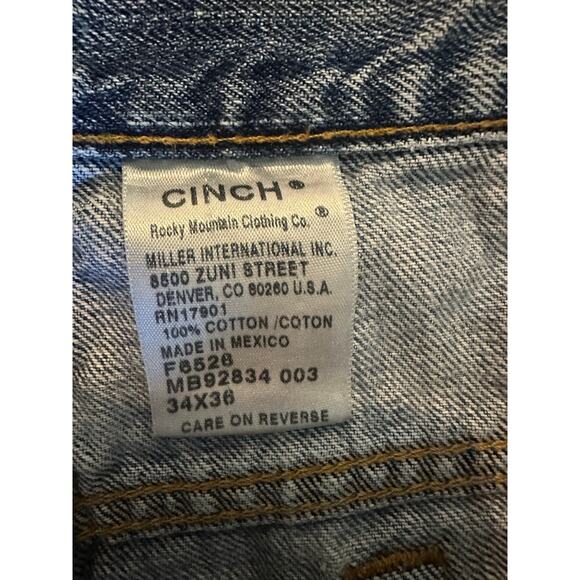 VTG CINCH Rocky Mountain Men’s WesternWear Ranchwear Jeans Size 34x36 CowboyCore - Picture 5 of 8